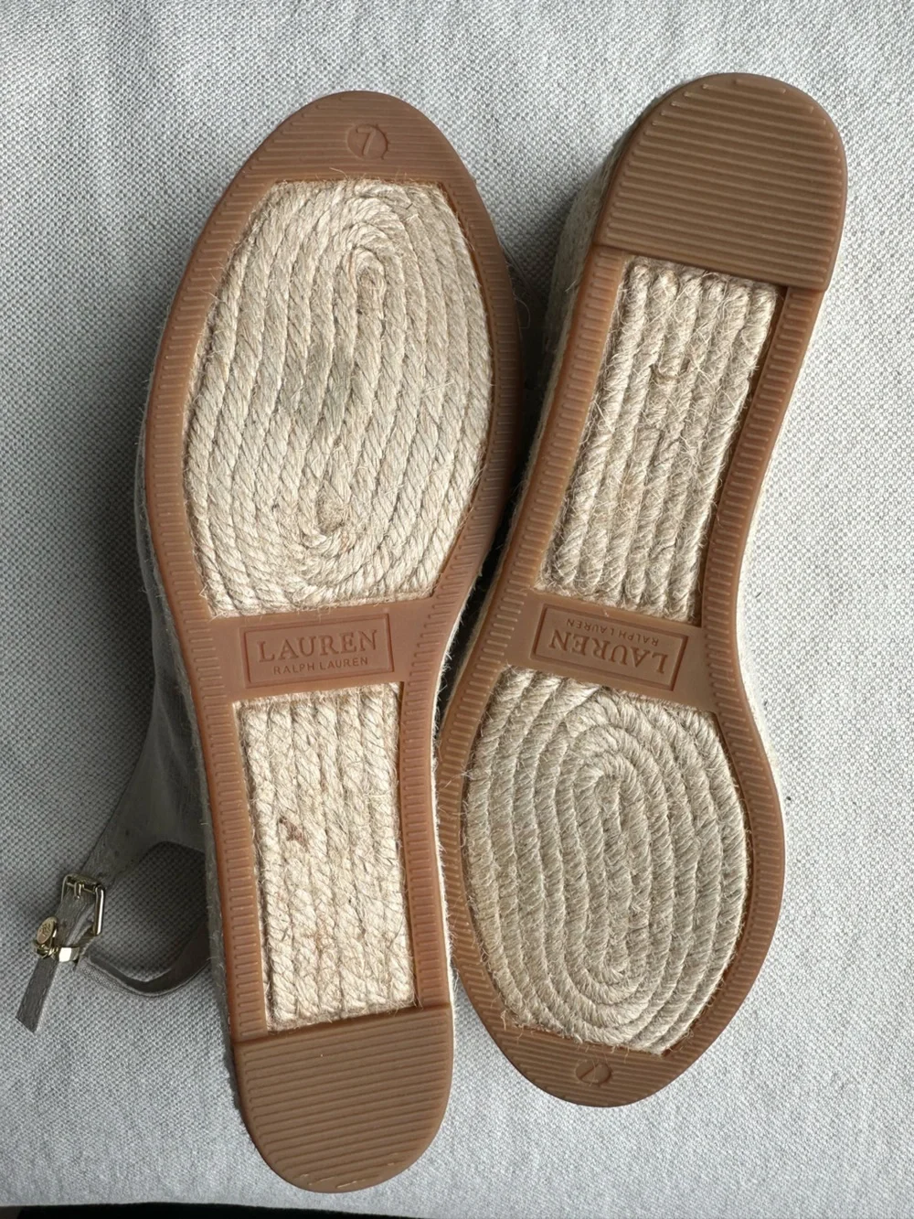 Ralph Lauren Beige Linen Slingback Flats